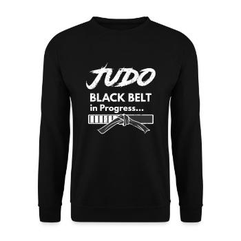 Black Belt in Progress Judo Throwing Fight Sport - Unisex Sweatshirt - black - Front - Alina (178cm) & Michal (187cm)