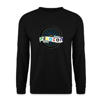 Peloton Wheel Italian Retro Vintage Bicycling - Unisex Sweatshirt - black - Front - Alina (178cm) & Michal (187cm)
