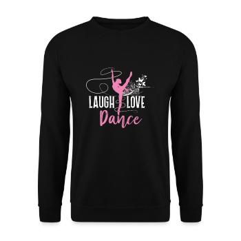 Laugh Love Dance Ballet Dance Ballerina Dancer - Unisex Sweatshirt - black - Front - Alina (178cm) & Michal (187cm)