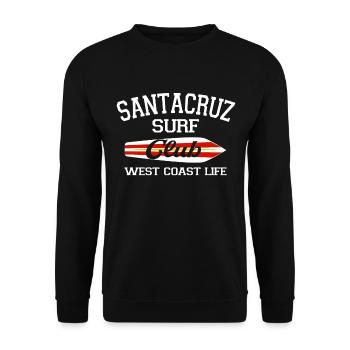 Santa Cruz Surf Club Vintage Retro Surfing Beach - Unisex Sweatshirt - black - Front - Alina (178cm) & Michal (187cm)