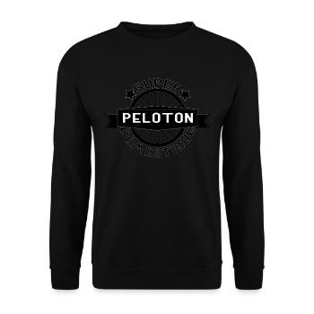 Peloton Super Domestique Retro Bike Bicycling - Unisex Sweatshirt - black - Front - Alina (178cm) & Michal (187cm)