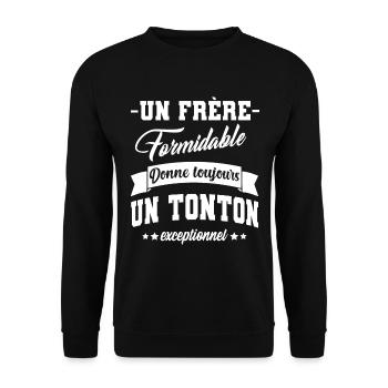 frère formidable tonton exceptionnel,oncle,cadeau - Sweat-shirt Unisexe - noir - Devant - Alina (178cm) & Michal (187cm)