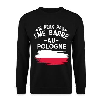 Je Peux Pas J'me Barre Au Pologne Vacances - Sweat-shirt Unisexe - noir - Devant - Alina (178cm) & Michal (187cm)