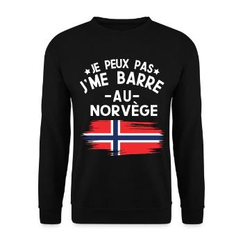 Je Peux Pas J'me Barre Au Norvège Vacances - Sweat-shirt Unisexe - noir - Devant - Alina (178cm) & Michal (187cm)