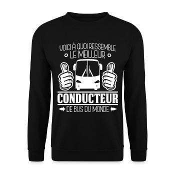 Bester Busfahrer der Welt - Unisex Pullover - Schwarz - Vorne - Alina (178cm) & Michal (187cm)