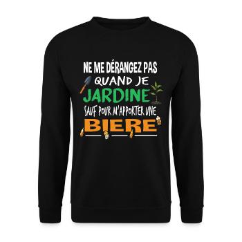 Jardiner Jardinage Bière Alcool Humour Cadeau Rhum - Sweat-shirt Unisexe - noir - Devant - Alina (178cm) & Michal (187cm)
