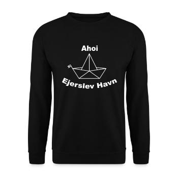 Faltboot Design, Ejerslev Havn - Unisex Pullover - Schwarz - Vorne - Alina (178cm) & Michal (187cm)