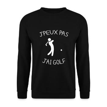 J'peux Pas J'ai Golf Je peux pas j'ai Golf - Sweat-shirt Unisexe - noir - Devant - Alina (178cm) & Michal (187cm)