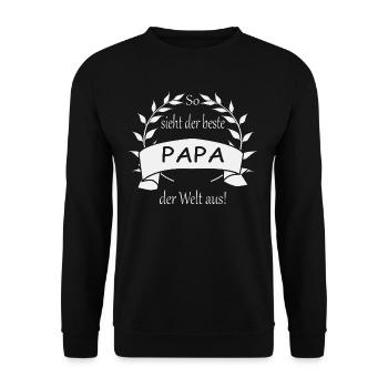 So sieht der beste Papa der Welt aus - Unisex Pullover - Schwarz - Vorne - Alina (178cm) & Michal (187cm)