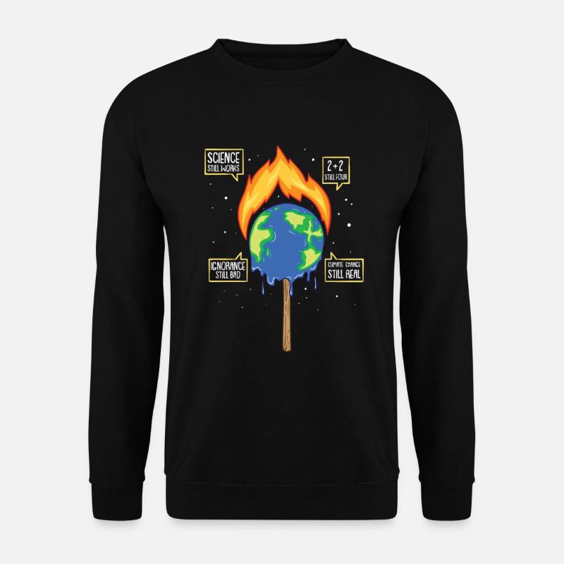 Klima Brennende Schmelzende Erde Climate Change - Unisex Pullover - Schwarz