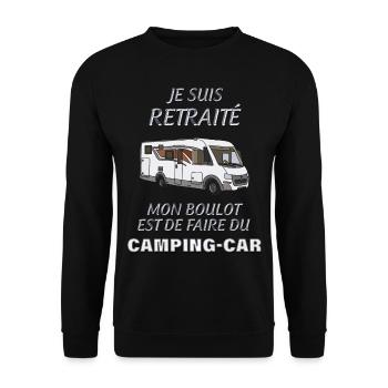 Retrait et boulot camping car - Sweat-shirt Unisexe - noir - Devant - Alina (178cm) & Michal (187cm)