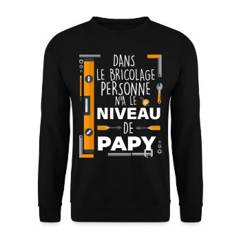 Papy, papou - Sweat-shirt Unisexe - noir - Devant - Alina (178cm) & Michal (187cm)