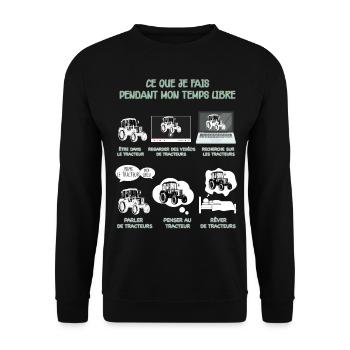 Tracteur agriculteur métier agriculture - Sweat-shirt Unisexe - noir - Devant - Alina (178cm) & Michal (187cm)