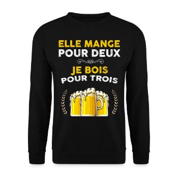 Futur Papa, futur naissance message - Sweat-shirt Unisexe - noir - Devant - Alina (178cm) & Michal (187cm)
