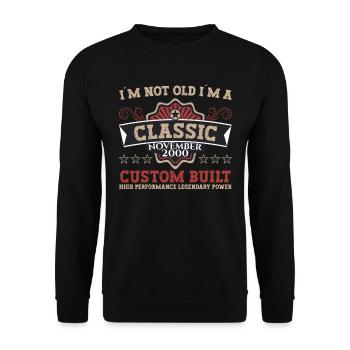 Classic novembre 2000 - Cadeau du 22e anniversaire - Sweat-shirt Unisexe - noir - Devant - Alina (178cm) & Michal (187cm)