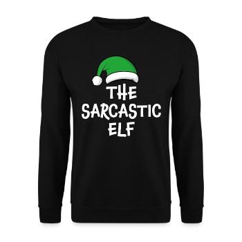 L’elfe sarcastique - Sweat-shirt Unisexe - noir - Devant - Alina (178cm) & Michal (187cm)