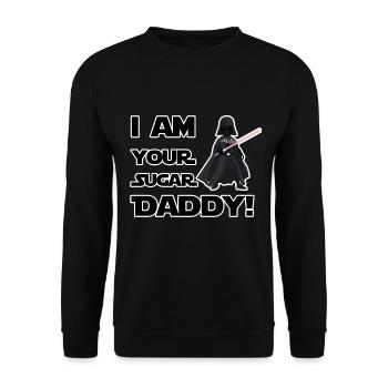 Daddy Gift Husband Father's Day Father Christmas - Unisex Sweatshirt - black - Front - Alina (178cm) & Michal (187cm)