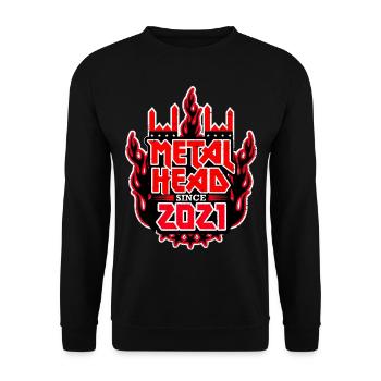METALHEAD since 2021 - Unisex Sweatshirt - black - Front - Alina (178cm) & Michal (187cm)