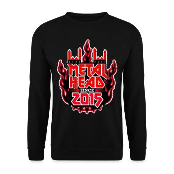 METALHEAD since 2015 - Unisex Sweatshirt - black - Front - Alina (178cm) & Michal (187cm)