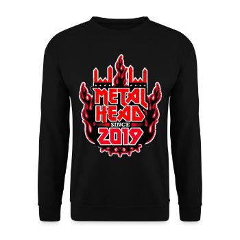 METALHEAD since 2019 - Unisex Sweatshirt - black - Front - Alina (178cm) & Michal (187cm)