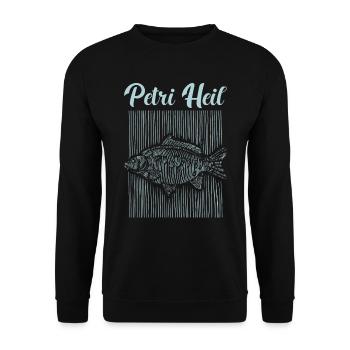 Petri Heil Karpfen Karpfenangeln Angler Geschenk - Unisex Pullover - Schwarz - Vorne - Alina (178cm) & Michal (187cm)