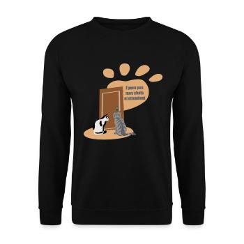 J’peux pas, mes chats m’attendent - Sweat-shirt Unisexe - noir - Devant - Alina (178cm) & Michal (187cm)