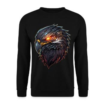 Adler, Adlerkopf - Unisex Pullover - Schwarz - Vorne - Alina (178cm) & Michal (187cm)