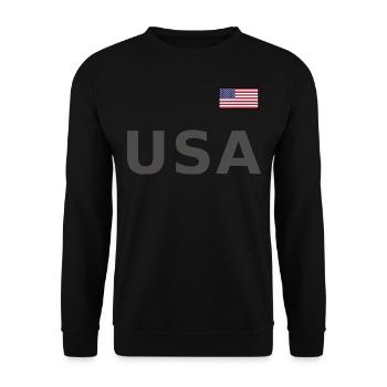 TEAM United States American Flag Banner Over Font - Unisex Sweatshirt - black - Front - Alina (178cm) & Michal (187cm)