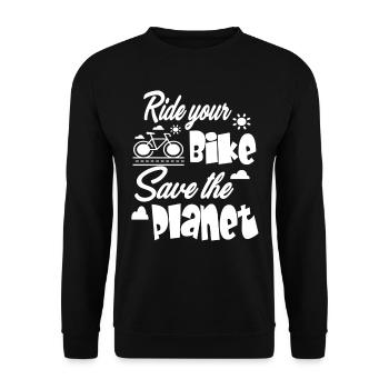 Faites du vélo pour sauver la planète - Sweat-shirt Unisexe - noir - Devant - Alina (178cm) & Michal (187cm)