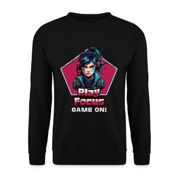 Zocker Frau Spiele fokusiert Gaming Girl - Unisex Pullover - Schwarz - Vorne - Alina (178cm) & Michal (187cm)