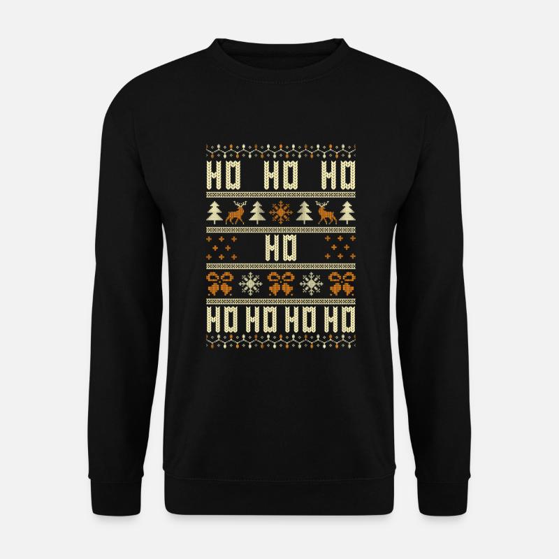 Ho Ho Ho Ho Ho Ho Ho Ho Lustiger Weihnachtsspruch - Unisex Pullover - Schwarz
