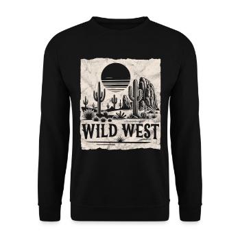 Wilder Westen - Unisex Pullover - Schwarz - Vorne - Alina (178cm) & Michal (187cm)