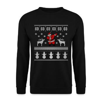 Ugly Christmas - Dabbing Santa Claus Dab Dance - Sweat-shirt Unisexe - noir - Devant - Alina (178cm) & Michal (187cm)