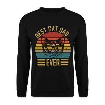 Cat Dad Best cat dad ever cat motif gift - Unisex Sweatshirt - black - Front - Alina (178cm) & Michal (187cm)