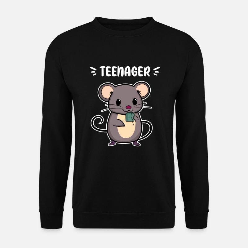 TEENAGER TEE NAGER MAUS TRINKEN GETRÄNK TEEBEUTEL - Unisex Pullover - Schwarz