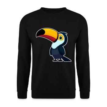 TOUCAN, TUCAN, OISEAUX, OISEAU, ANIMAL, COLORÉ, NATURE, TROPIQUES - Sweat-shirt Unisexe - noir - Devant - Alina (178cm) & Michal (187cm)