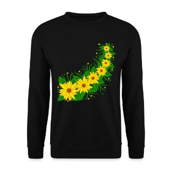 Sunflower Flower Vine Yellow Sunflower Pattern - Unisex Sweatshirt - black - Front - Alina (178cm) & Michal (187cm)