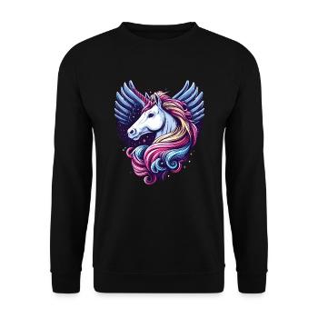 UNICORN FAIRY TALE PRINCESS CASTLE MAGIC CREATIVE - Unisex Sweatshirt - black - Front - Alina (178cm) & Michal (187cm)
