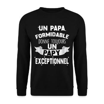 Papa et un futur papy exceptionnel - Sweat-shirt Unisexe - noir - Devant - Alina (178cm) & Michal (187cm)