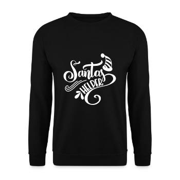 Christmas - Santas Helper - Unisex Pullover - Schwarz - Vorne - Alina (178cm) & Michal (187cm)