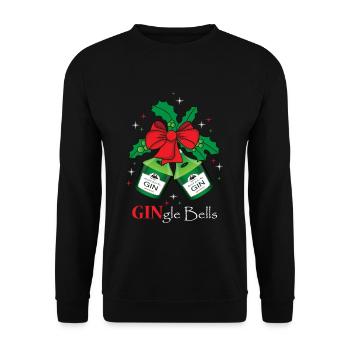 Gin Alcool Gingle Bells - Sweat-shirt Unisexe - noir - Devant - Alina (178cm) & Michal (187cm)