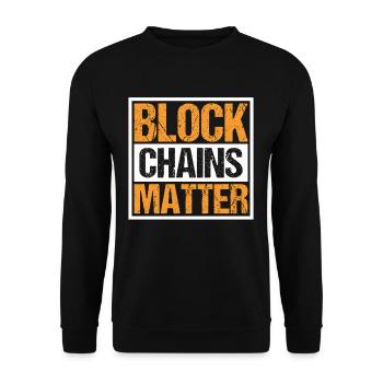 Block Chains Matter Cryptocurrency Crypto - Unisex Pullover - Schwarz - Vorne - Alina (178cm) & Michal (187cm)