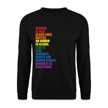 LGBT Gay Homosexualität Sprüche Geschenkidee - Unisex Pullover - Schwarz - Vorne - Alina (178cm) & Michal (187cm)