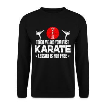 Touch me Karaté Arts martiaux Kata Randori Shiai - Sweat-shirt Unisexe - noir - Devant - Alina (178cm) & Michal (187cm)