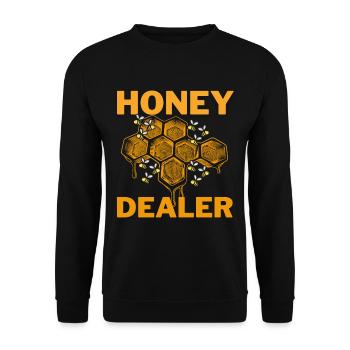 Honey Dealer Beekeeper Bee Lover Honey - Unisex Sweatshirt - black - Front - Alina (178cm) & Michal (187cm)