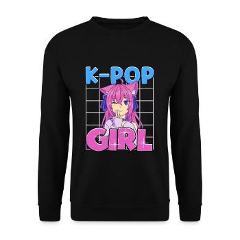 K-Pop Girl K-Drama Kpop - Unisex Pullover - Schwarz - Vorne - Alina (178cm) & Michal (187cm)