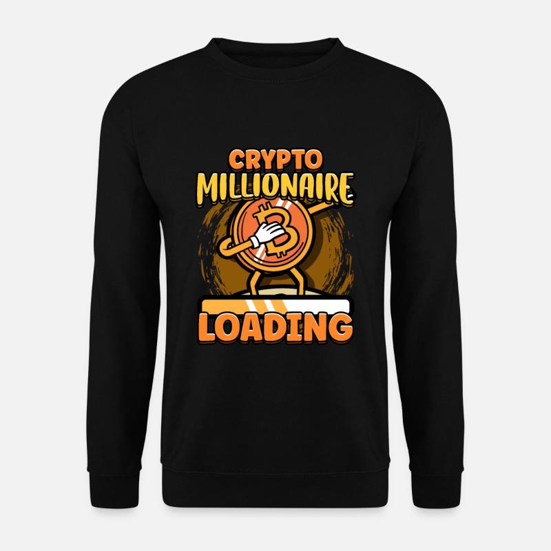Crypto Millionaire Loading Cryptocurrency BTC - Unisex Pullover - Schwarz