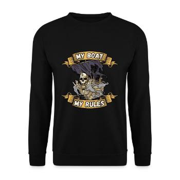 My boat my rules Maritime - Unisex Sweatshirt - black - Front - Alina (178cm) & Michal (187cm)