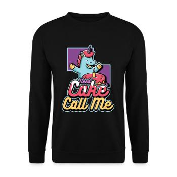 Need Cake Call Me Delicious Cake Bakery - Unisex Sweatshirt - black - Front - Alina (178cm) & Michal (187cm)