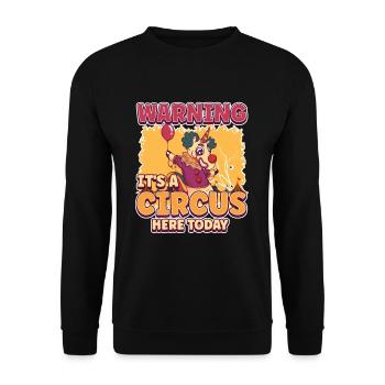 Warning Its A Circus Here Today Crazy Unicorn - Unisex Sweatshirt - black - Front - Alina (178cm) & Michal (187cm)